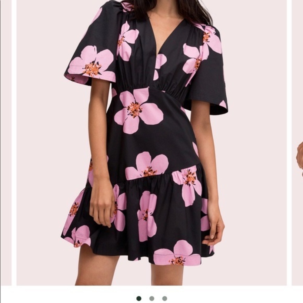 NWT Black & Pink Floral Kate Spade sz 12 Dress